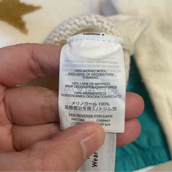 MADEWELL GOLD Star Knit Pullover Sweater 100% merino wool crew neck size XS - Picture 9 of 10